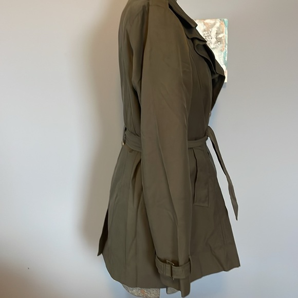 Army Green Dress Trench Express Size Medium - Picture 4 of 7